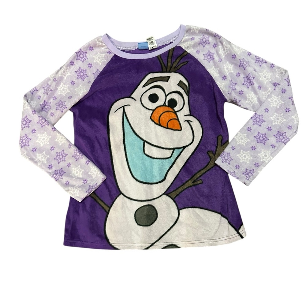 Disney Olaf Snowflake Fleece Pajamas size medium - Picture 2 of 5
